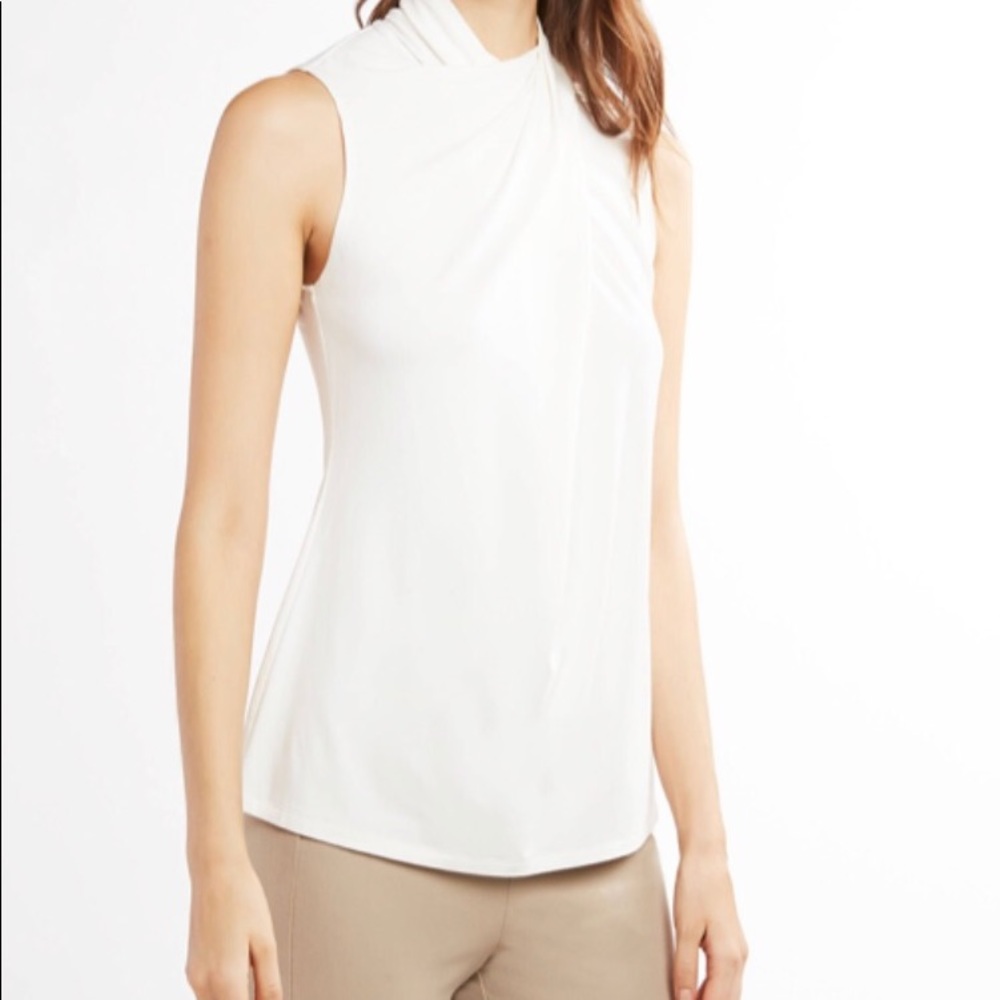 NWT Elie Tahari Landon Knit Top White Small
